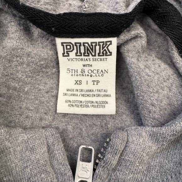 VS Pink OSU Oregon State Beavers Sequin Bling Half-Zip Gray Hoodie Sz XS - Picture 6 of 9